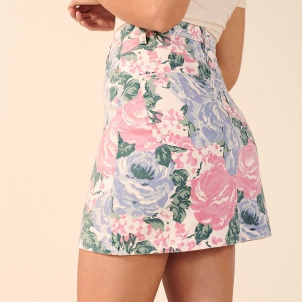 Rouje Floral Denim Denise Skirt